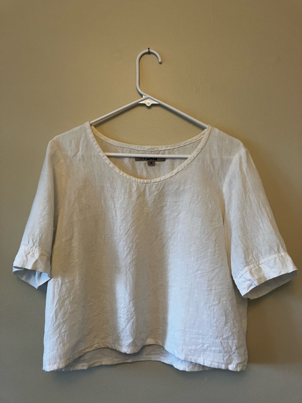 Flax linen cropped tee